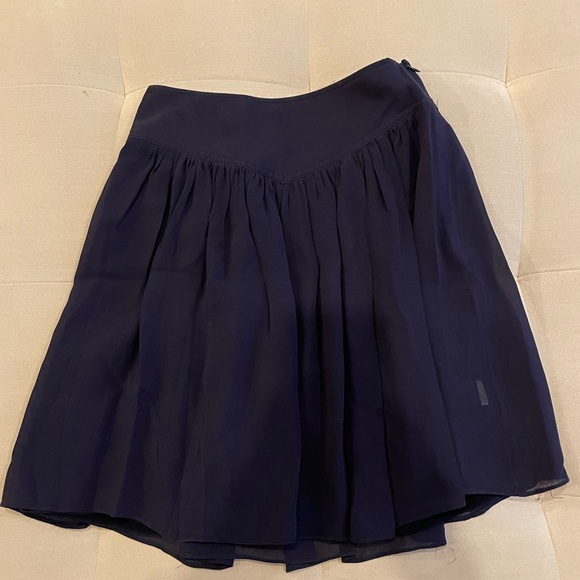 Odille Dresses & Skirts - odille sz0 navy blue Silk Chiffon  mini skirt